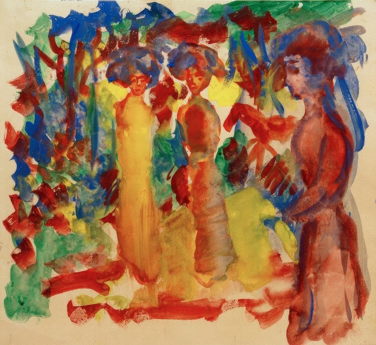 Vrouwen tijdens een wandeling door August Macke