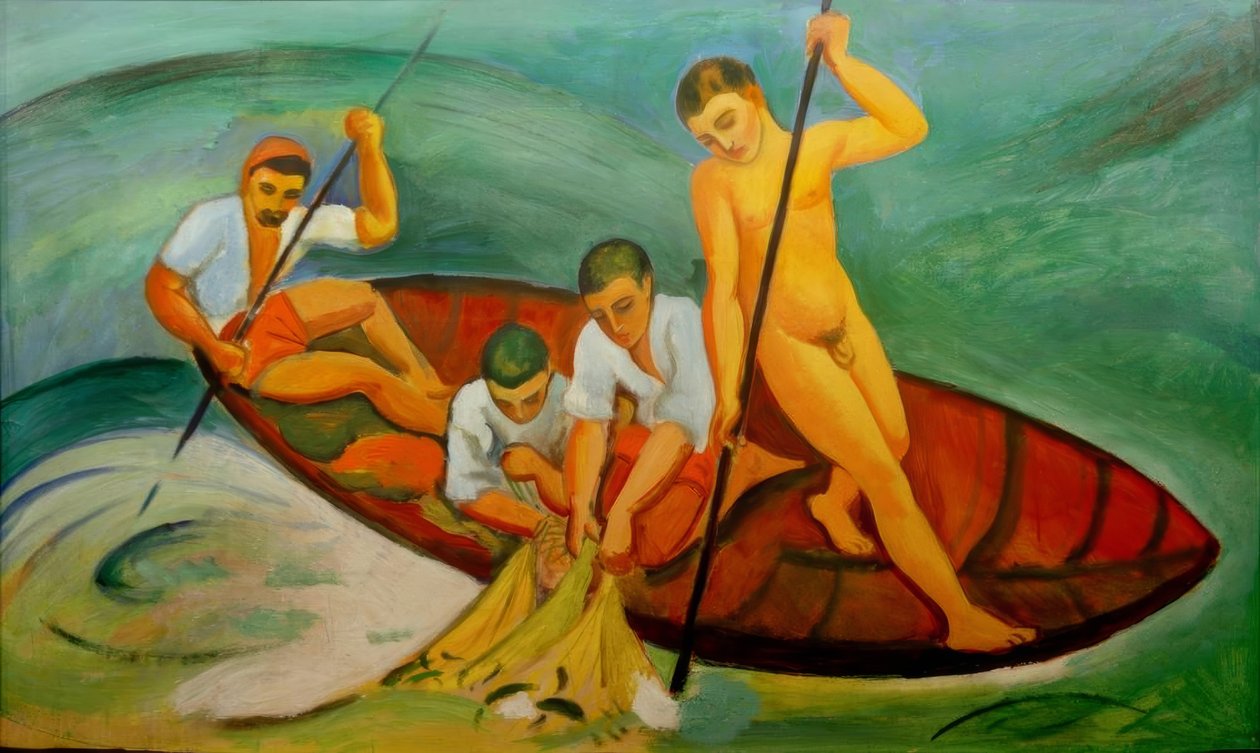 Grote visvangst door August Macke