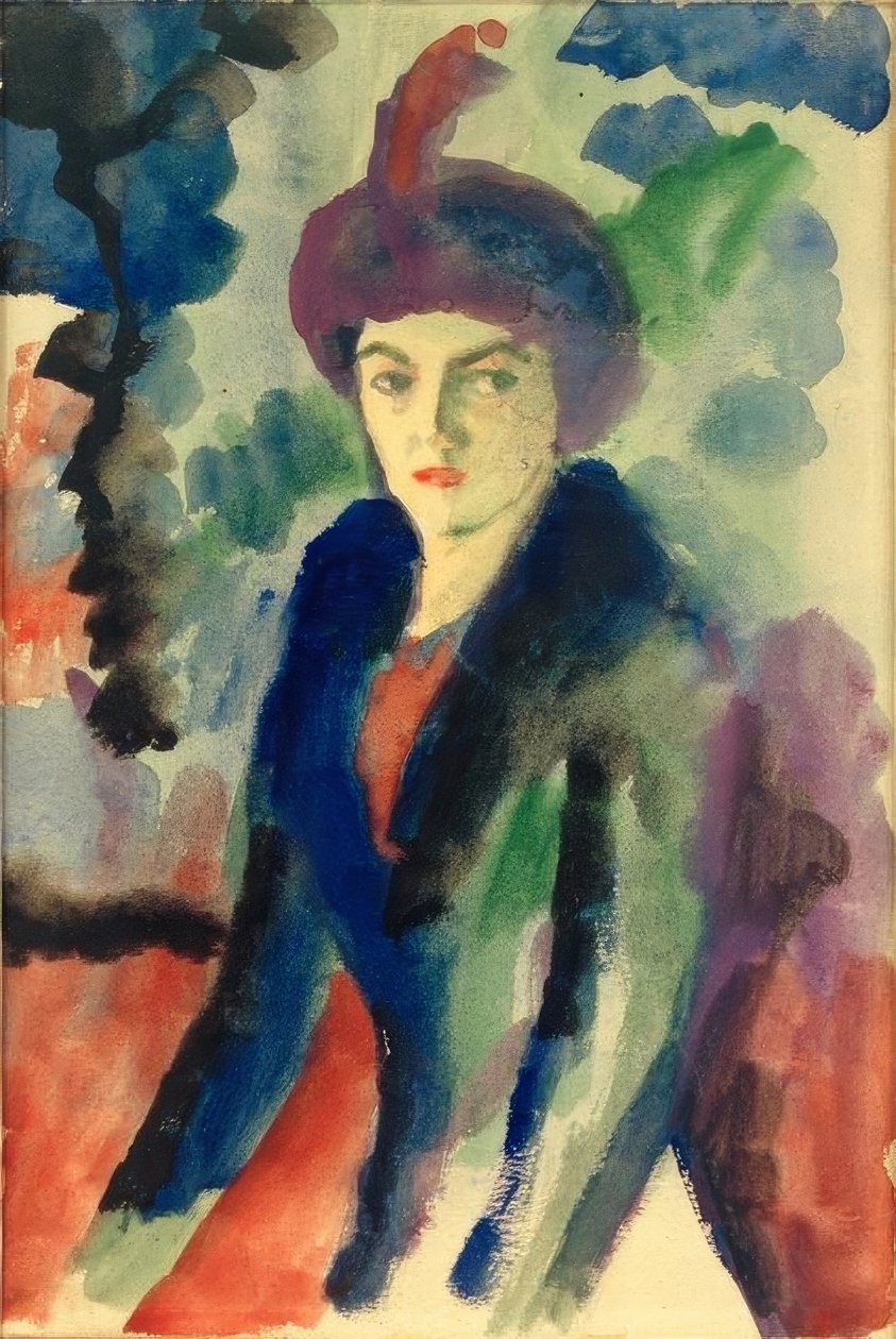 Portretstudie Elisabeth Macke door August Macke