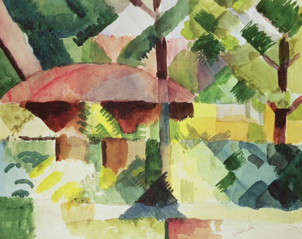 De tuin, 1914 door August Macke