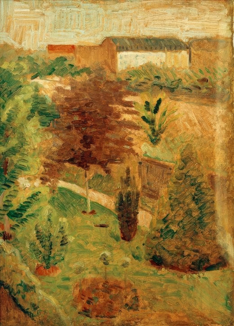 Onze tuin in Bonn door August Macke