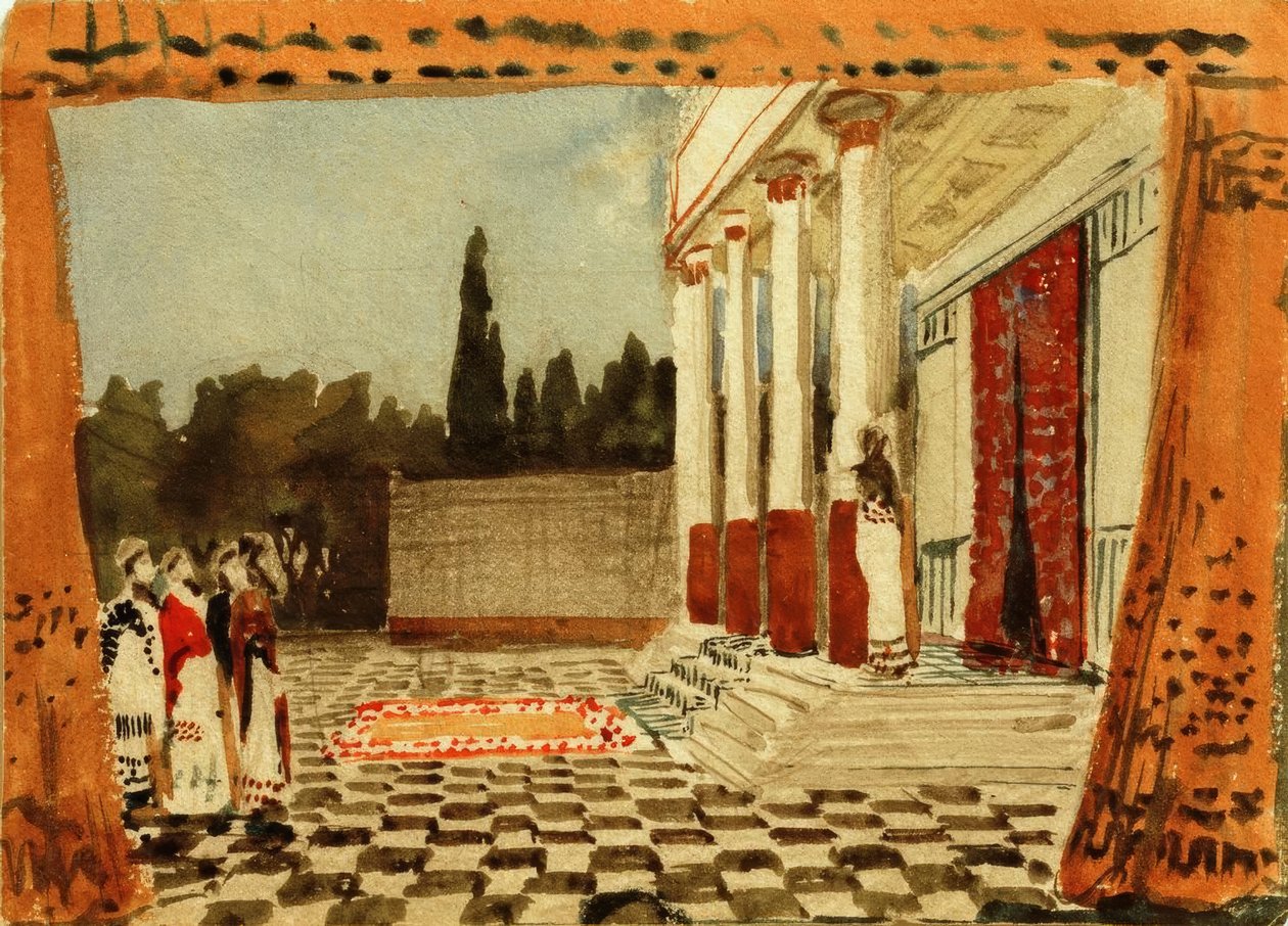 Voor het paleis door August Macke