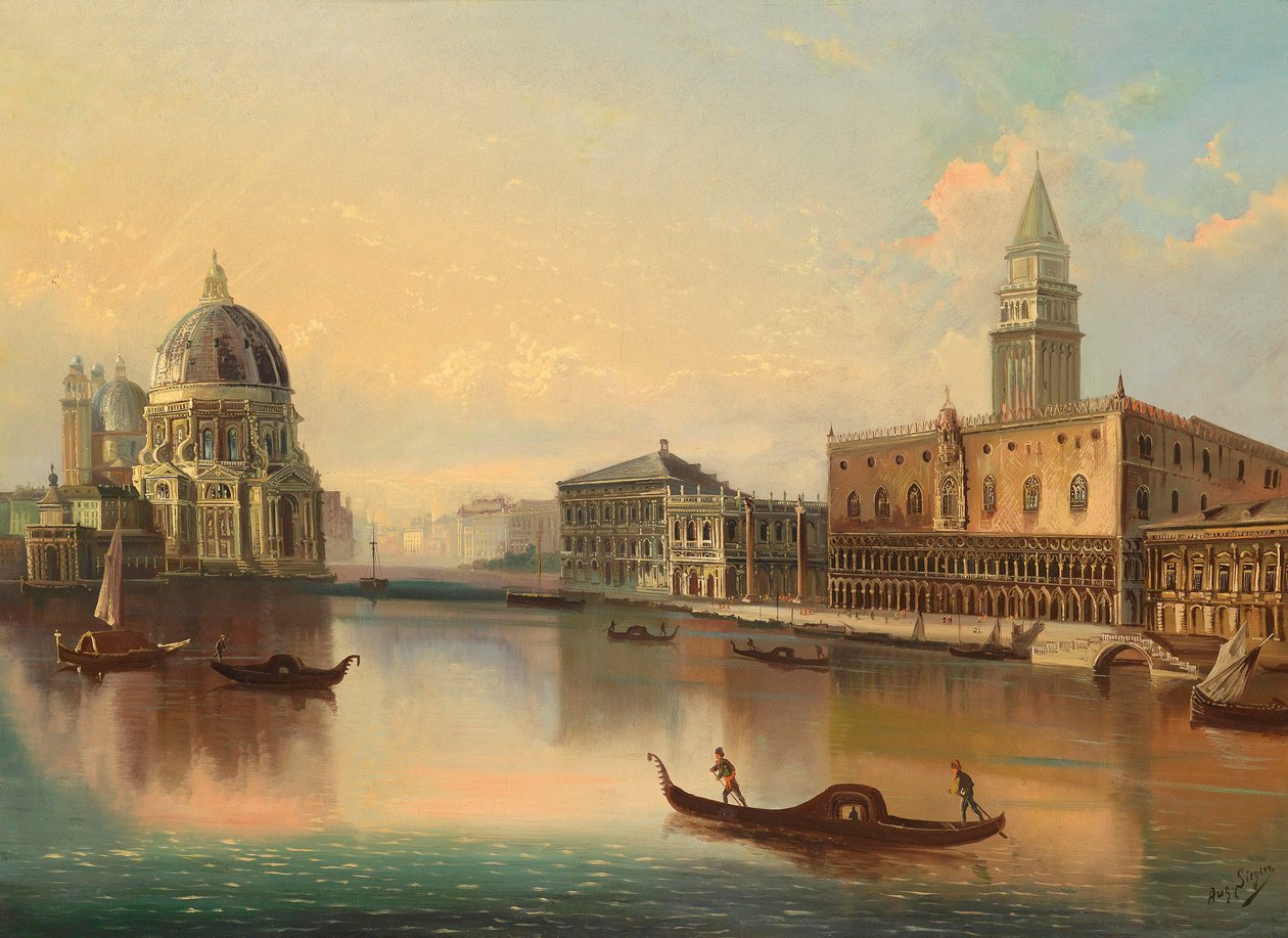 Motief uit Venetië met uitzicht op Santa Maria della Salute door August von Siegen