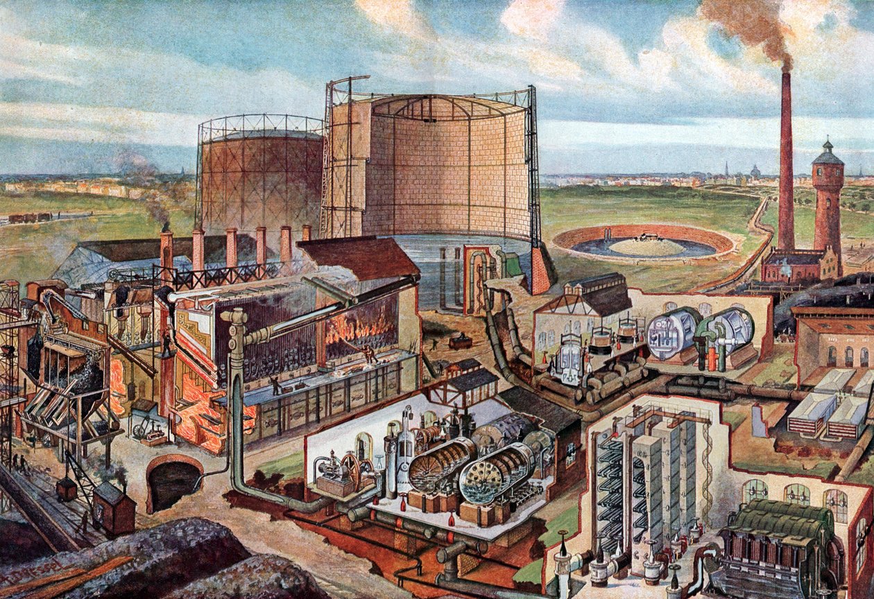 Gasplant, ca. 1880 (illustratie) door August (after) Dressel
