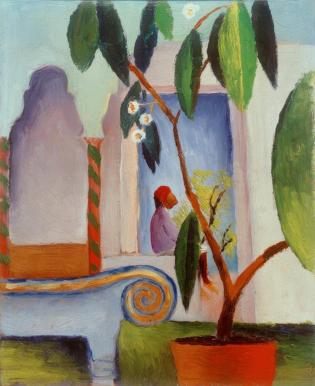 Arabisch café (kleine Turk) door August Macke