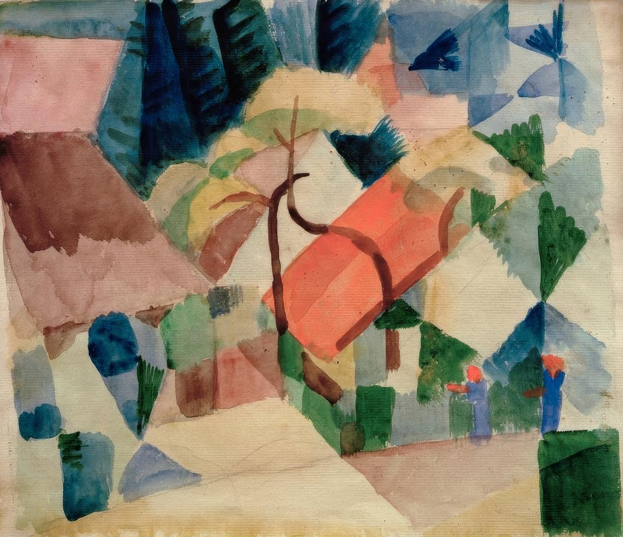 Dorpshuizen in Tuinen door August Macke