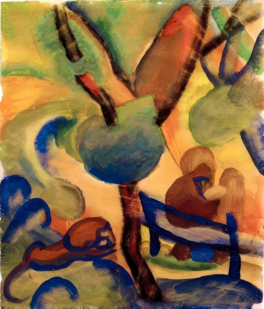 Kluizenaar met Leeuw (Hieronymus) door August Macke