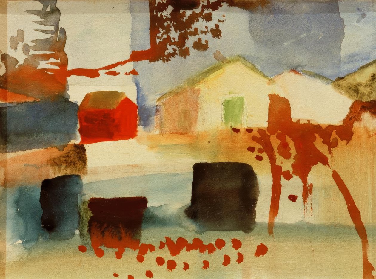 Huizen door August Macke