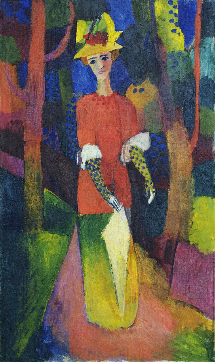 Dame in een park door August Macke