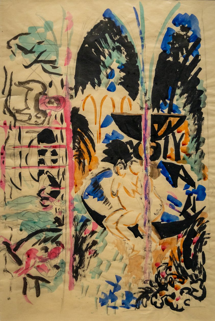 Meisje bij de fontein door August Macke