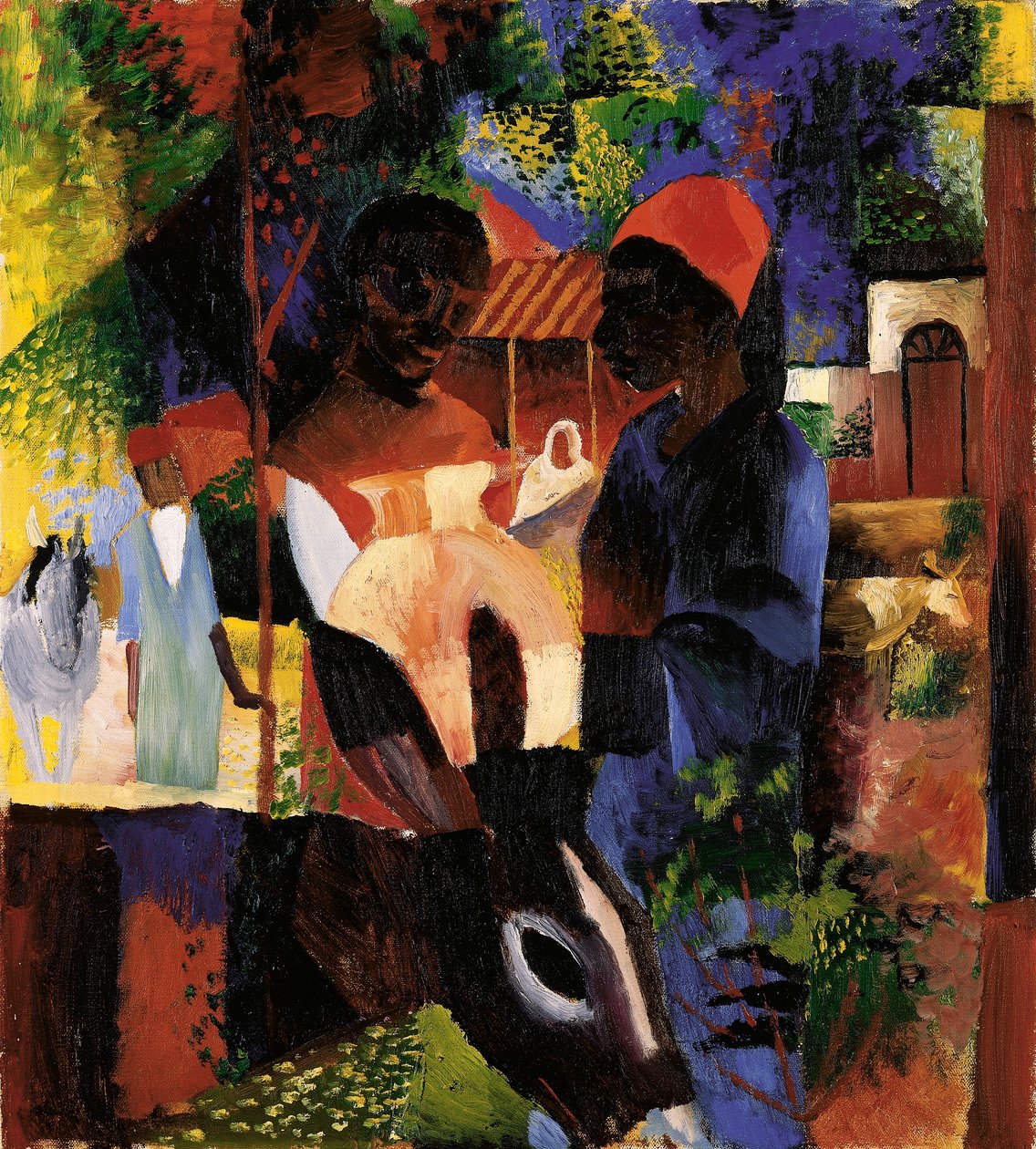 Markt in Tunis door August Macke