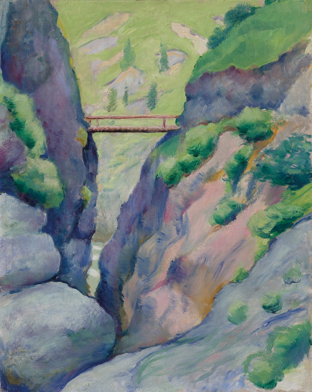 Kloof in Tegernsee door August Macke