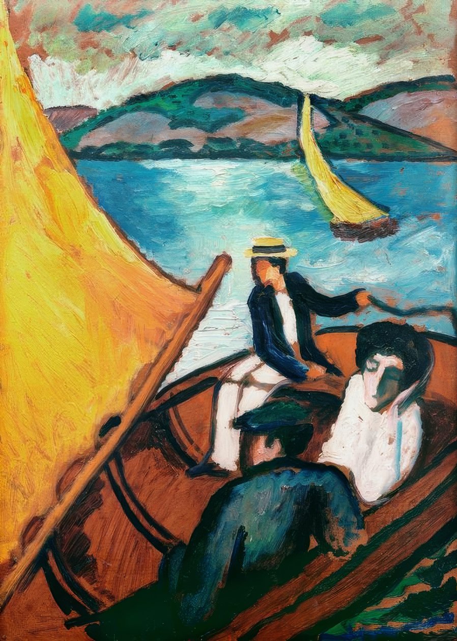 Zeilboot, Tegernsee door August Macke