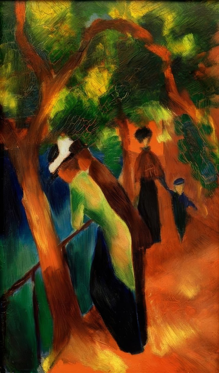 Zonnig pad door August Macke