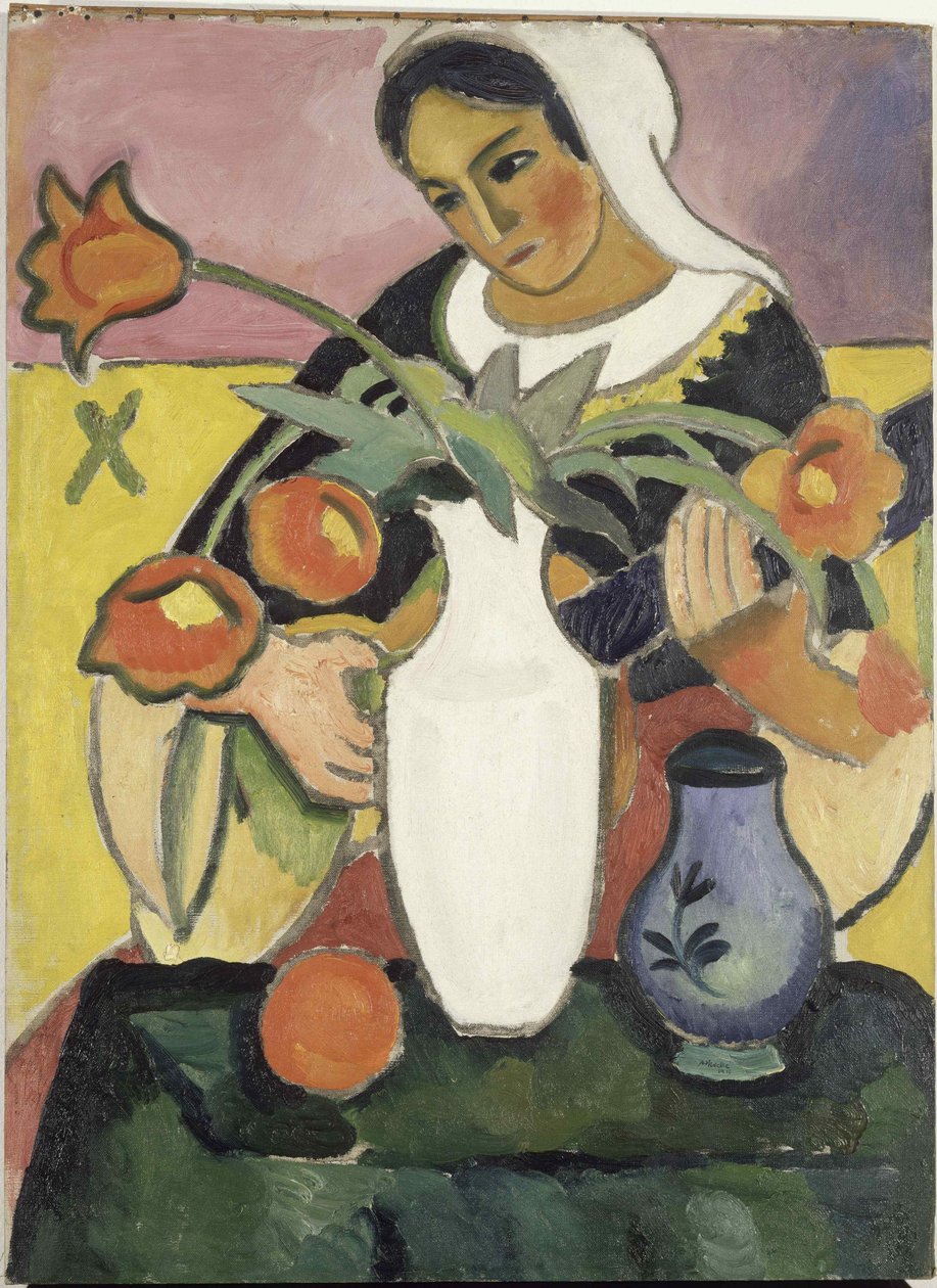 De Luitspeler, 1910 door August Macke