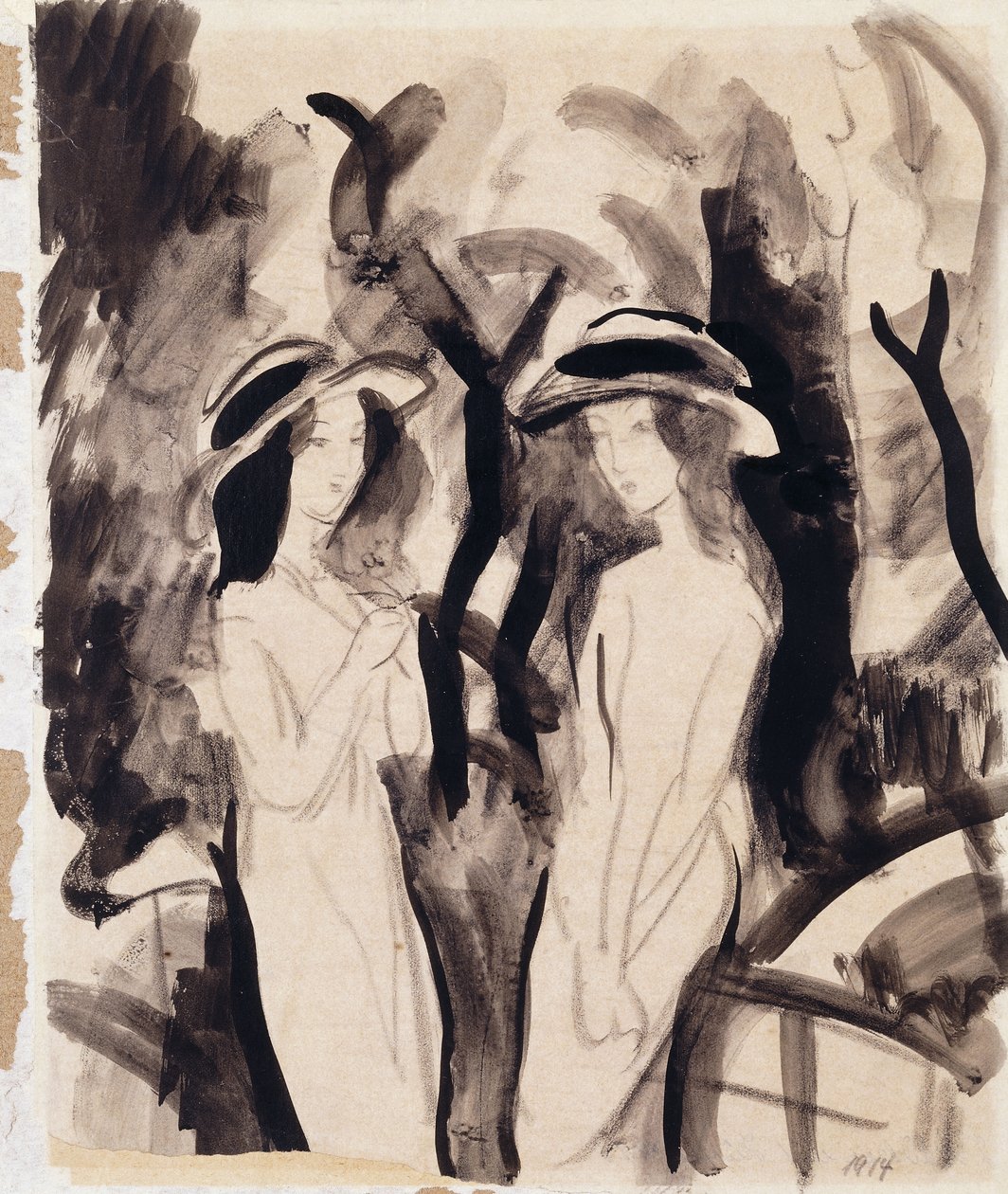 Twee meisjes door August Macke