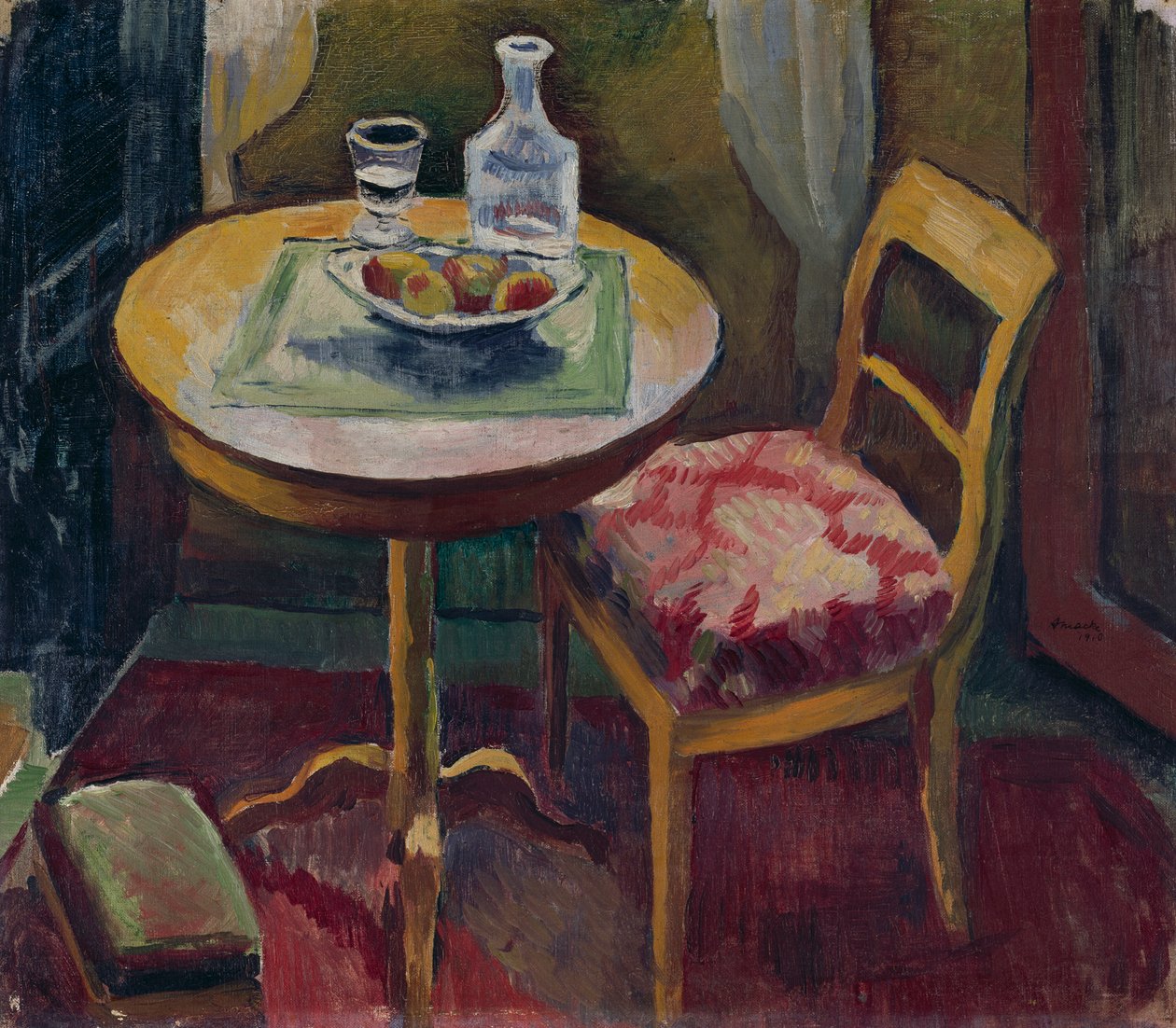 Woonzamerhoek in Tegernsee door August Macke