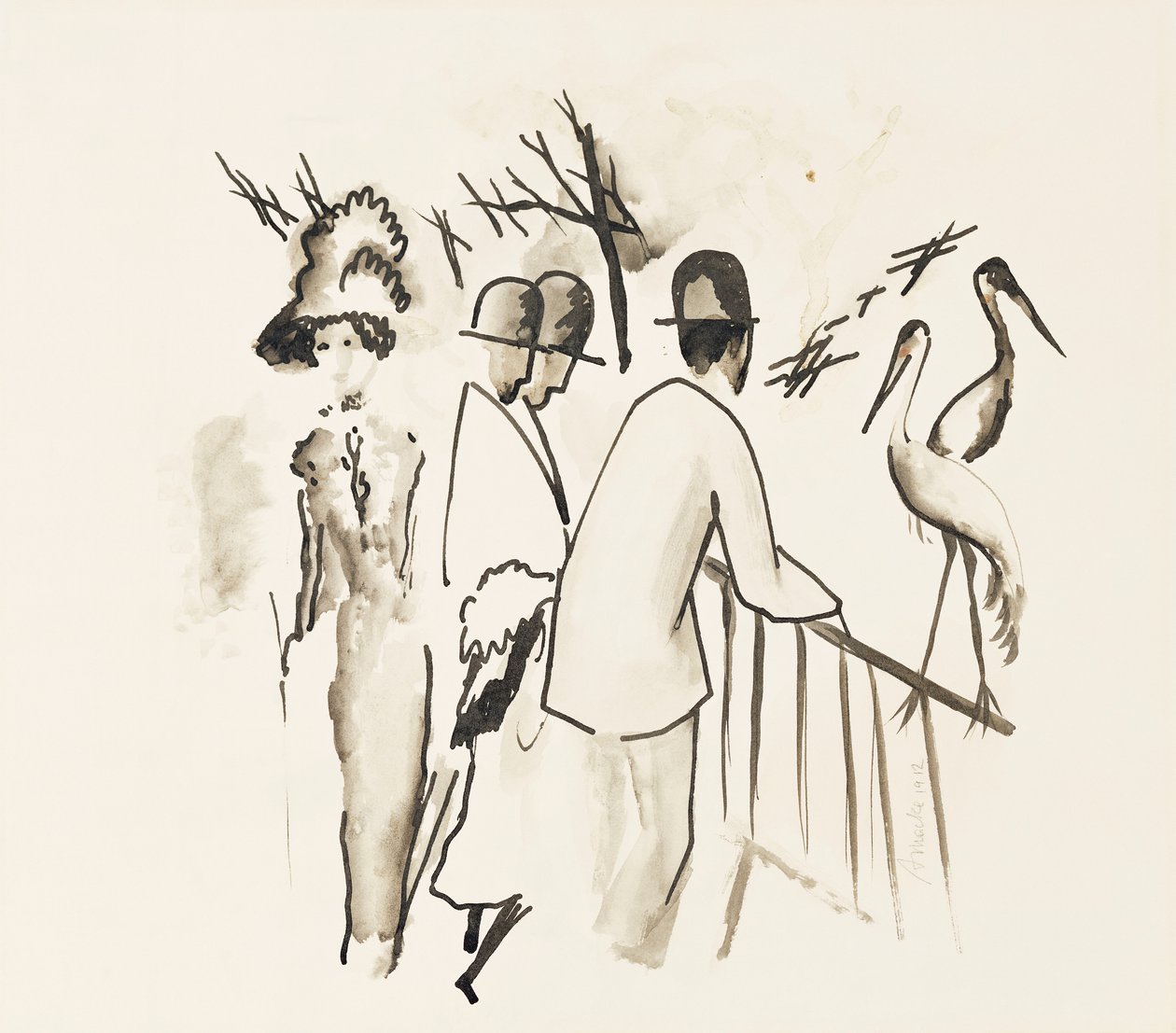 Dierentuin II, 1912 door August Macke