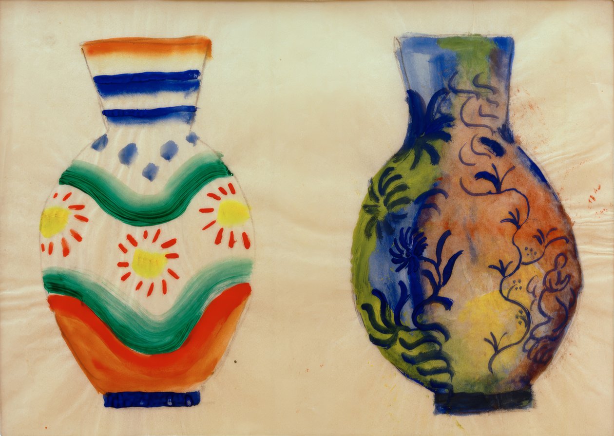 Twee buikvazen door August Macke