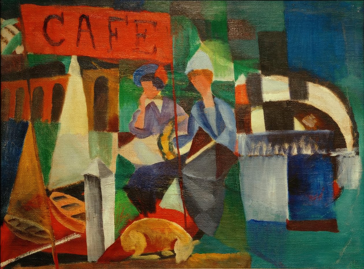 Twee dames in café door August Macke