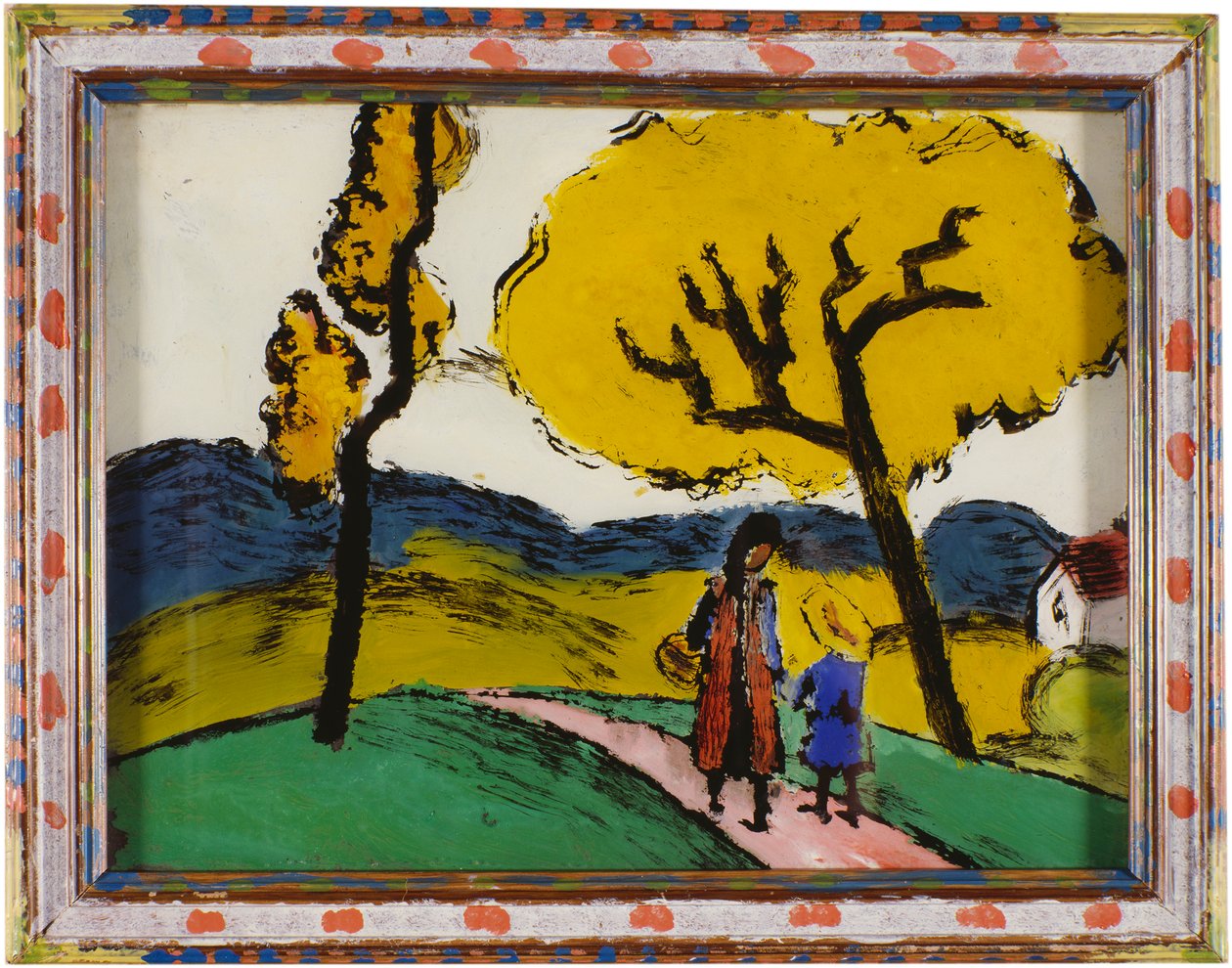 Twee Meisjes in Landschap door August Macke