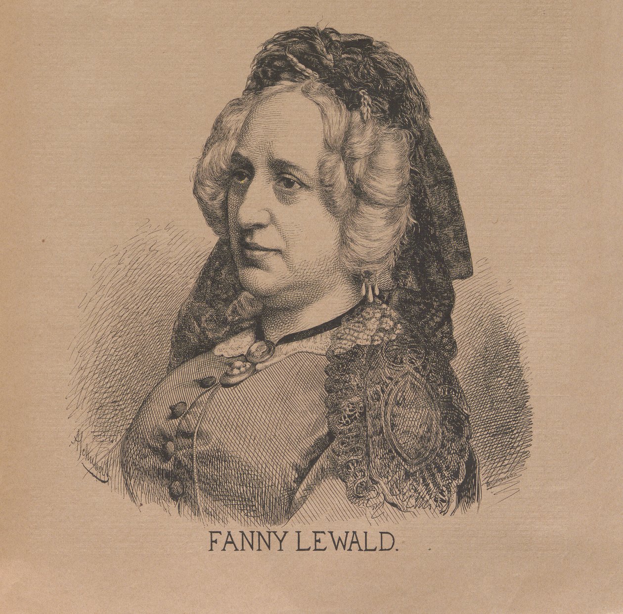 Schrijver Fanny Lewald door August Schubert
