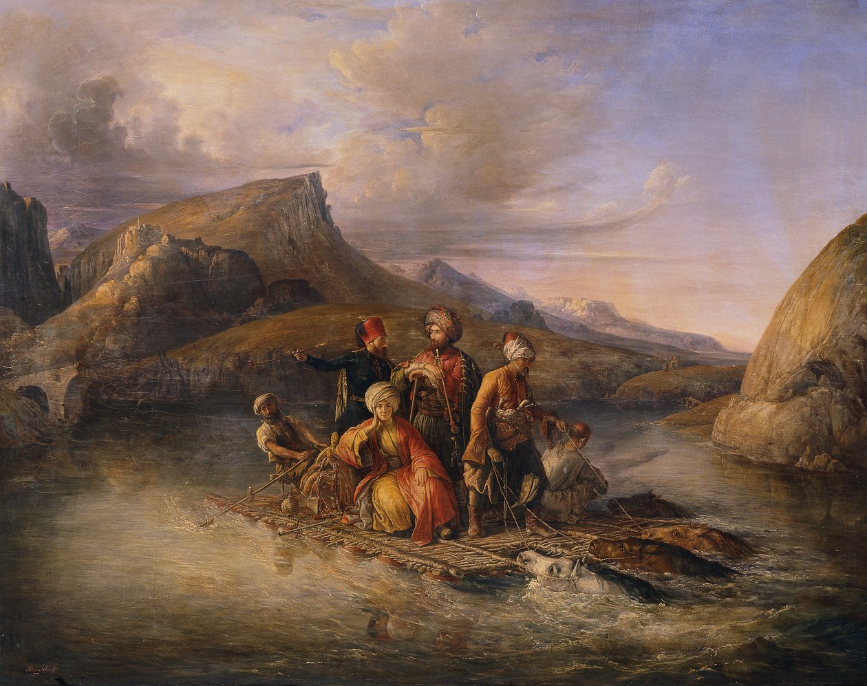 Overtocht over de Tigris door August Theodor Schöfft