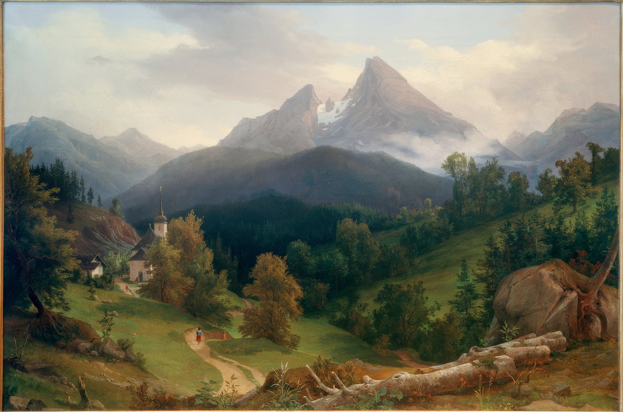 Landschap met Watzmann door August Wilhelm Julius Ahlborn