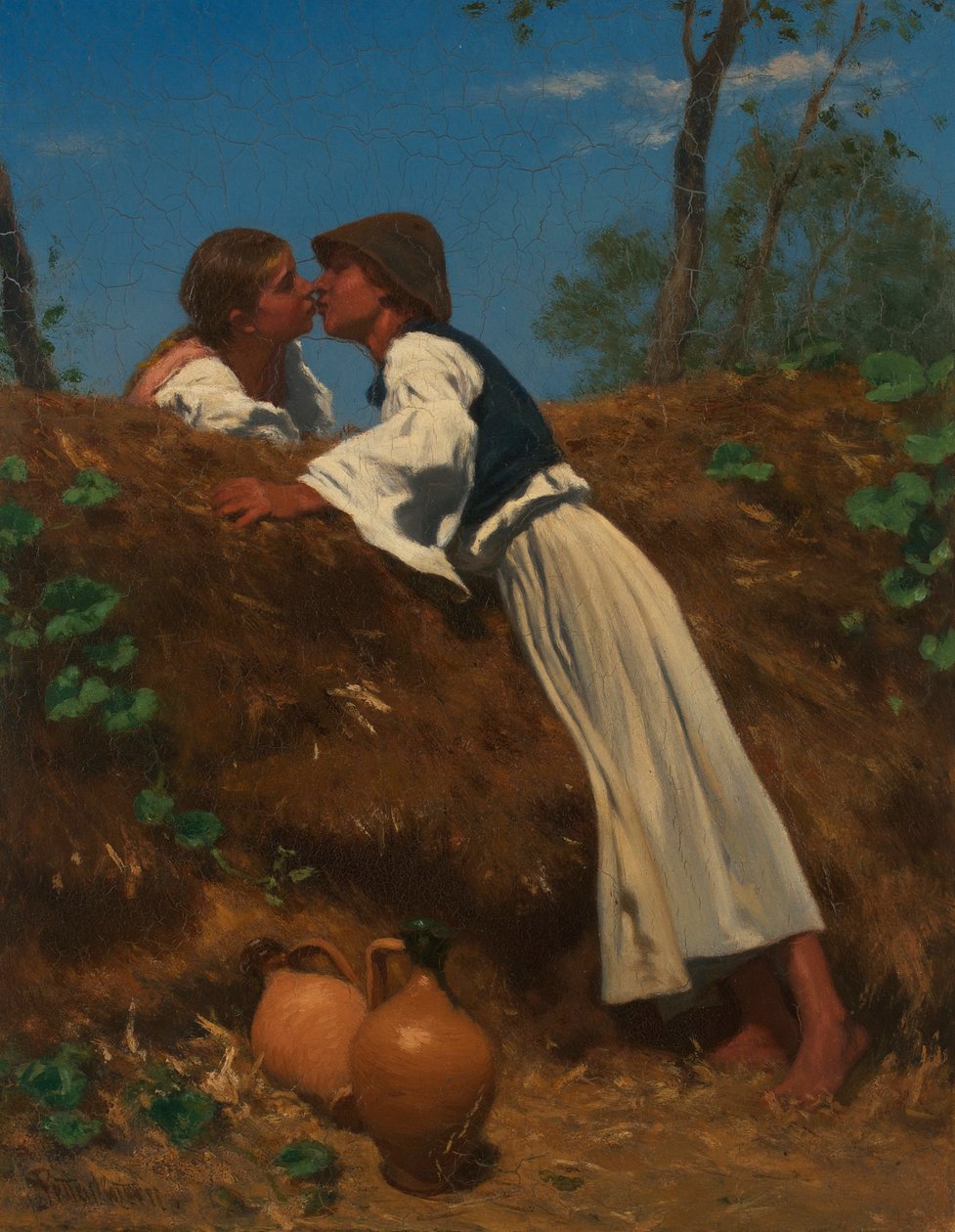 De kus II door August von Pettenkofen