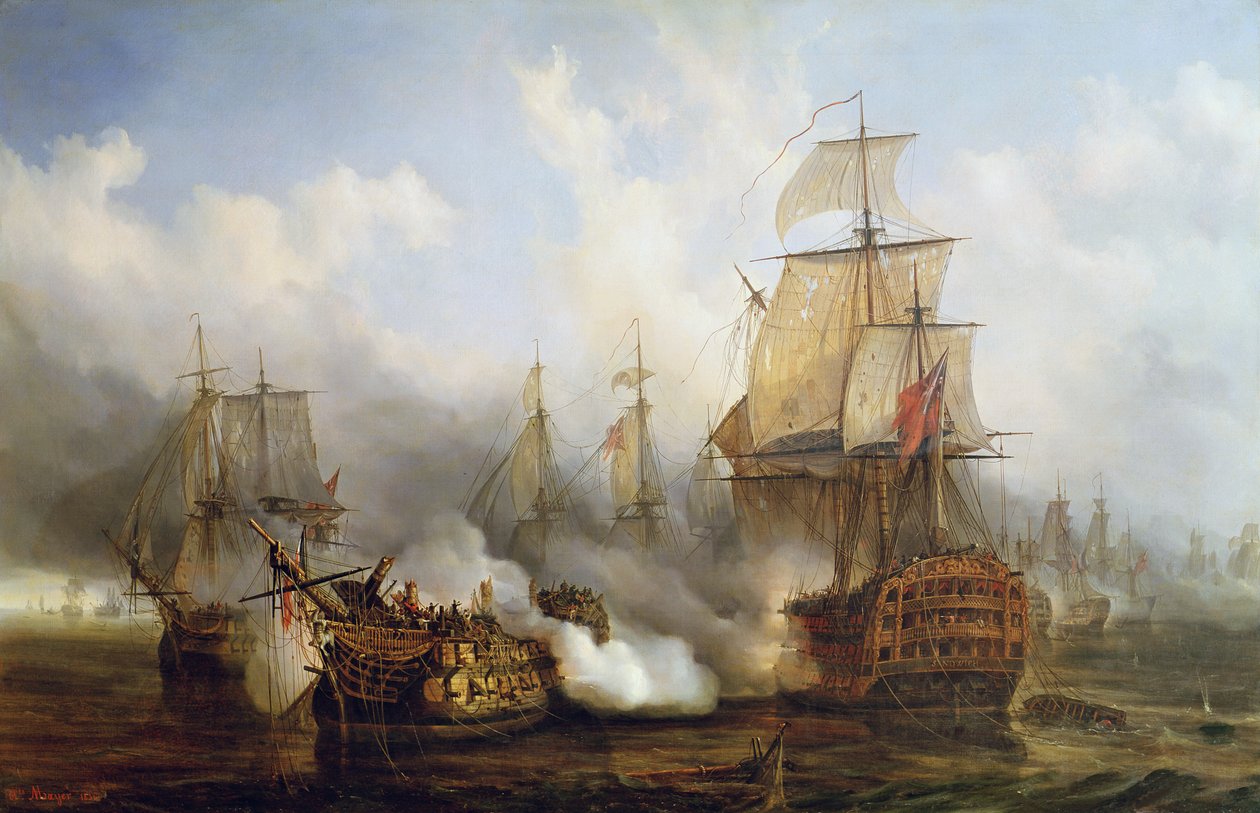 De Redoutable bij Trafalgar, 21 oktober 1805 door Auguste Etienne Francois Mayer