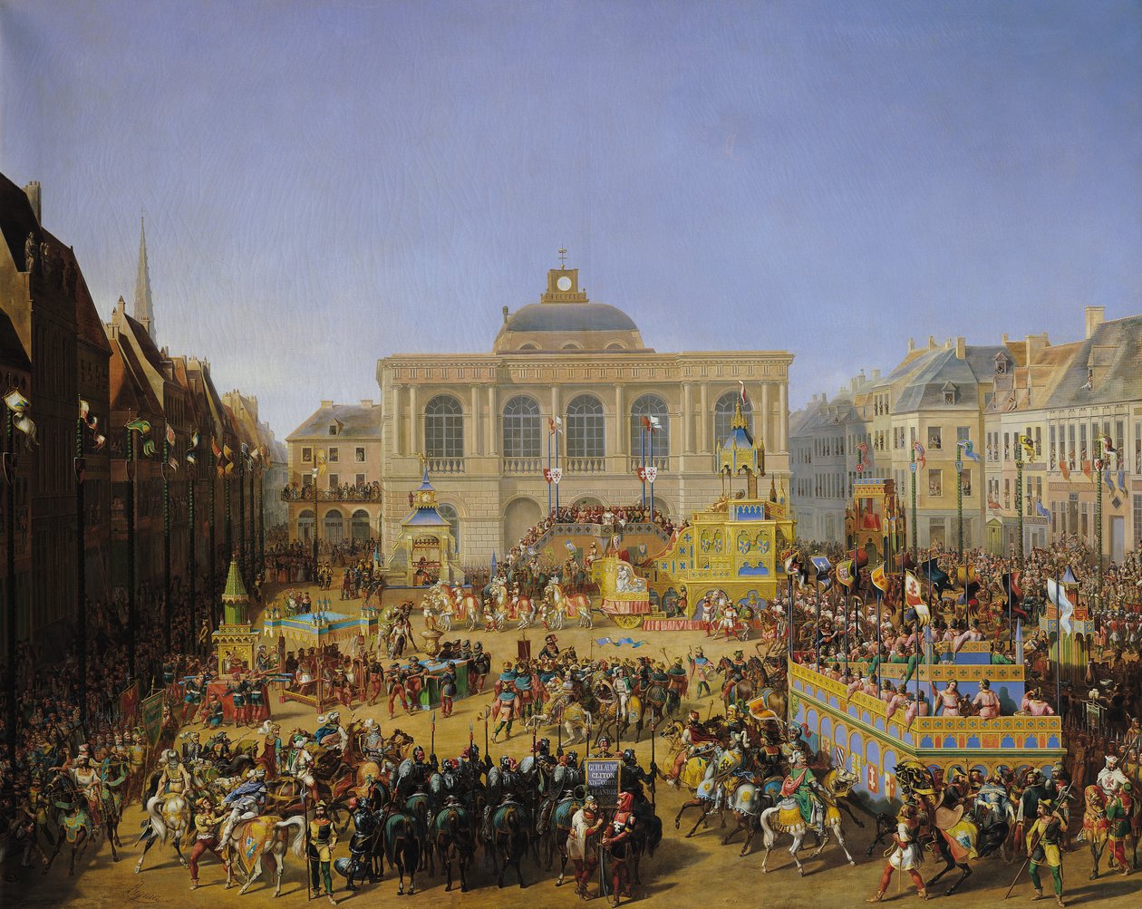 De Kermis in Saint-Omer door Auguste Jacques Regnier