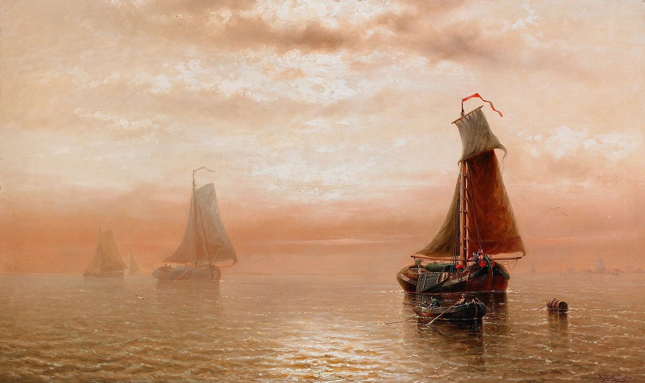 Zonsondergang over de zee door Auguste Musin