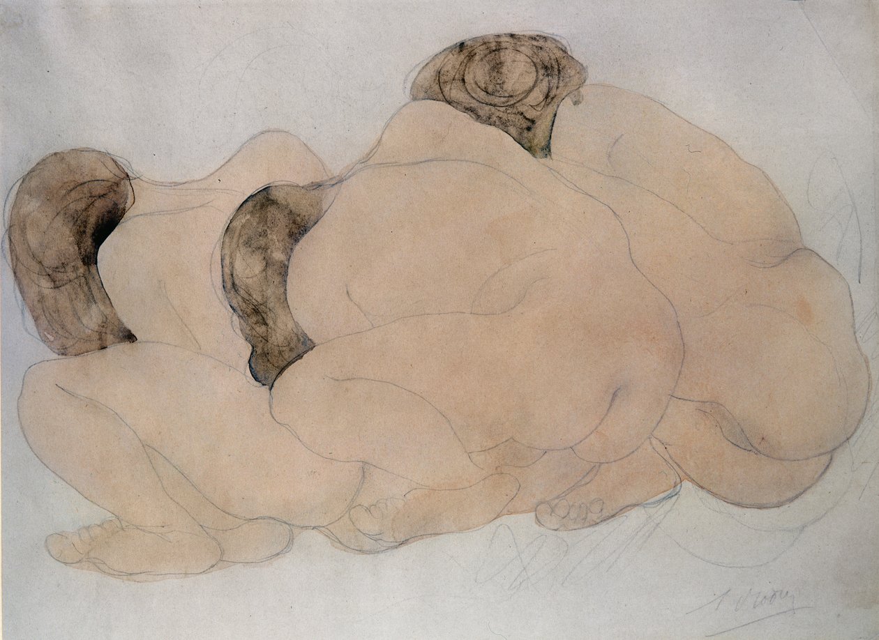 Drie rotsblokken door Auguste Rodin
