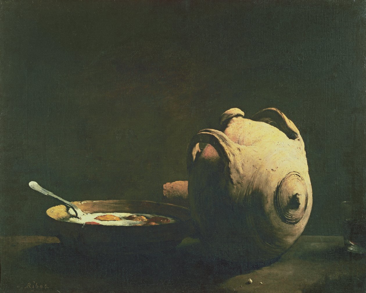 Stilleven met Eieren op een Bord, 19e eeuw door Auguste Theodule Ribot