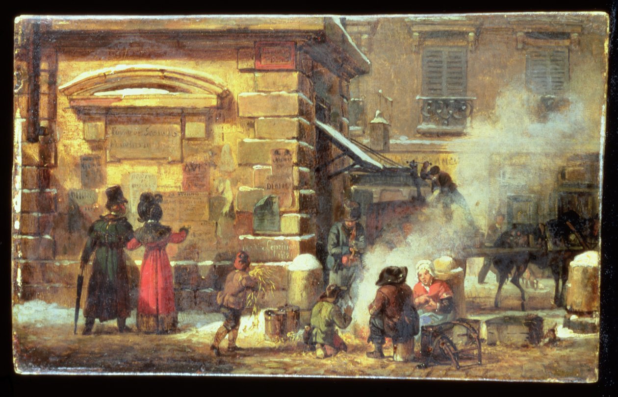 Franse Straatscène, 1821 door Auguste Xavier Leprince