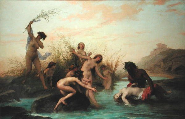 Een Riviergod die een Naiade Redt door Auguste Barthelemy Glaize