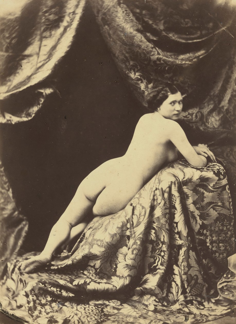 Naaktstudie,c. 1855 (foto) door Auguste Belloc