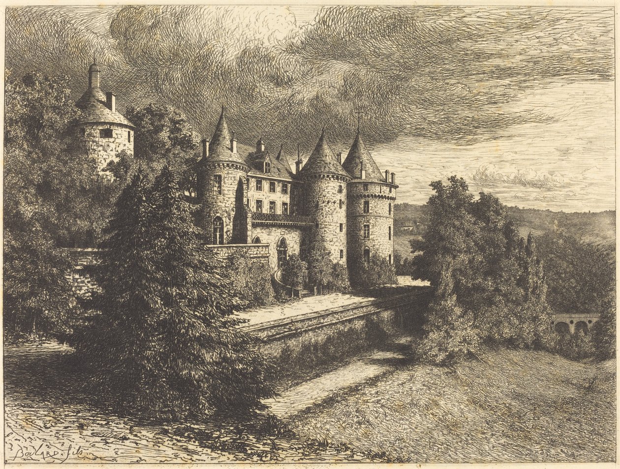 Kasteel op een Heuvel door Auguste Boulard