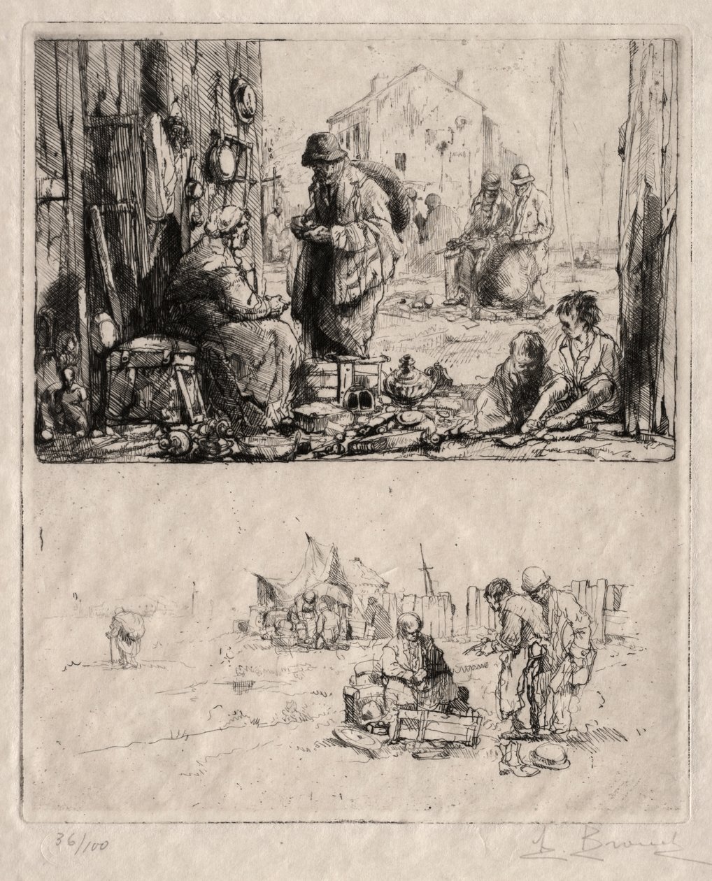Op de Vestingwerken bij Saint-Ouen door Auguste Brouet