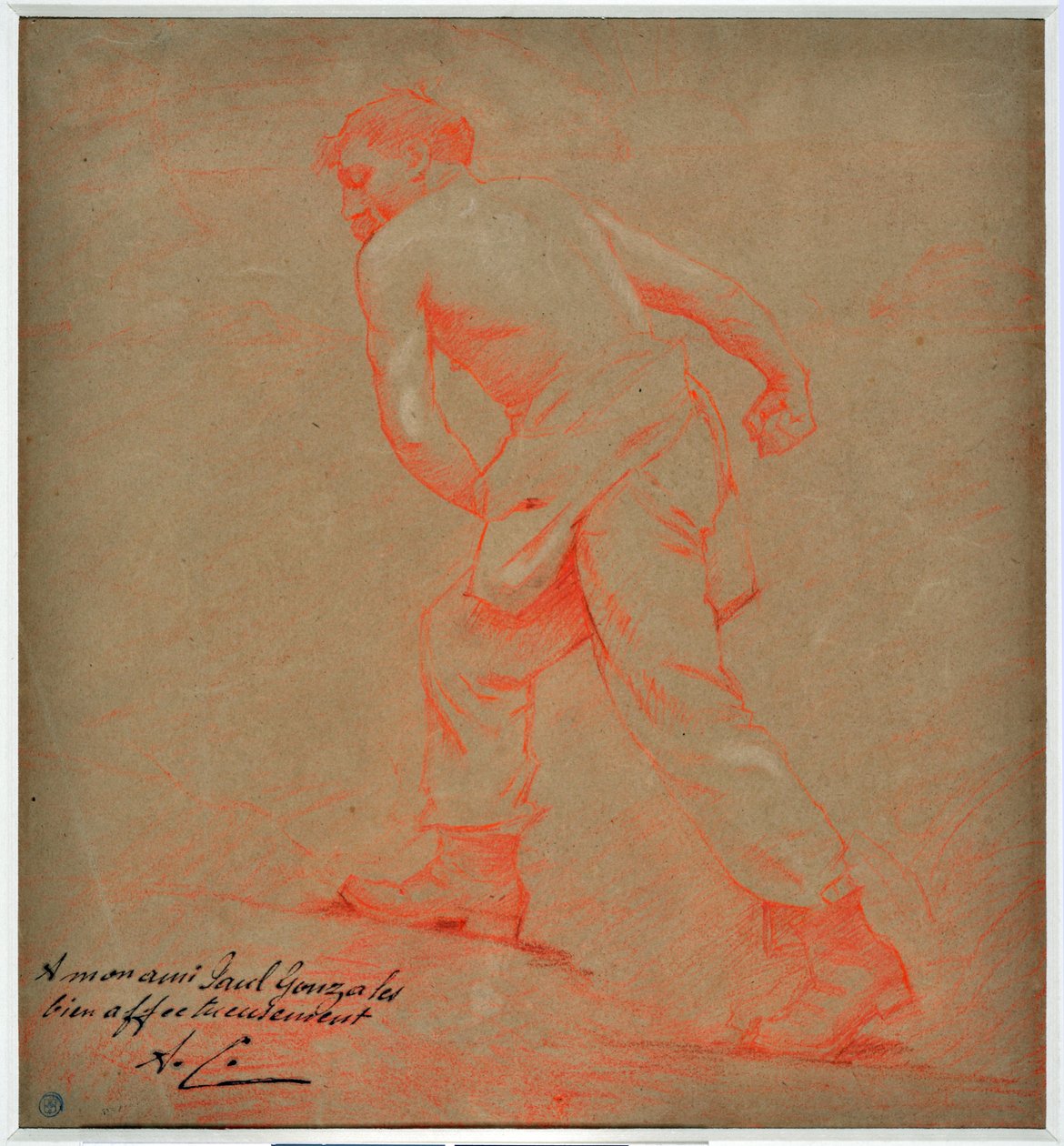 De zaaier (tekening door Auguste Carli) door Auguste Carli