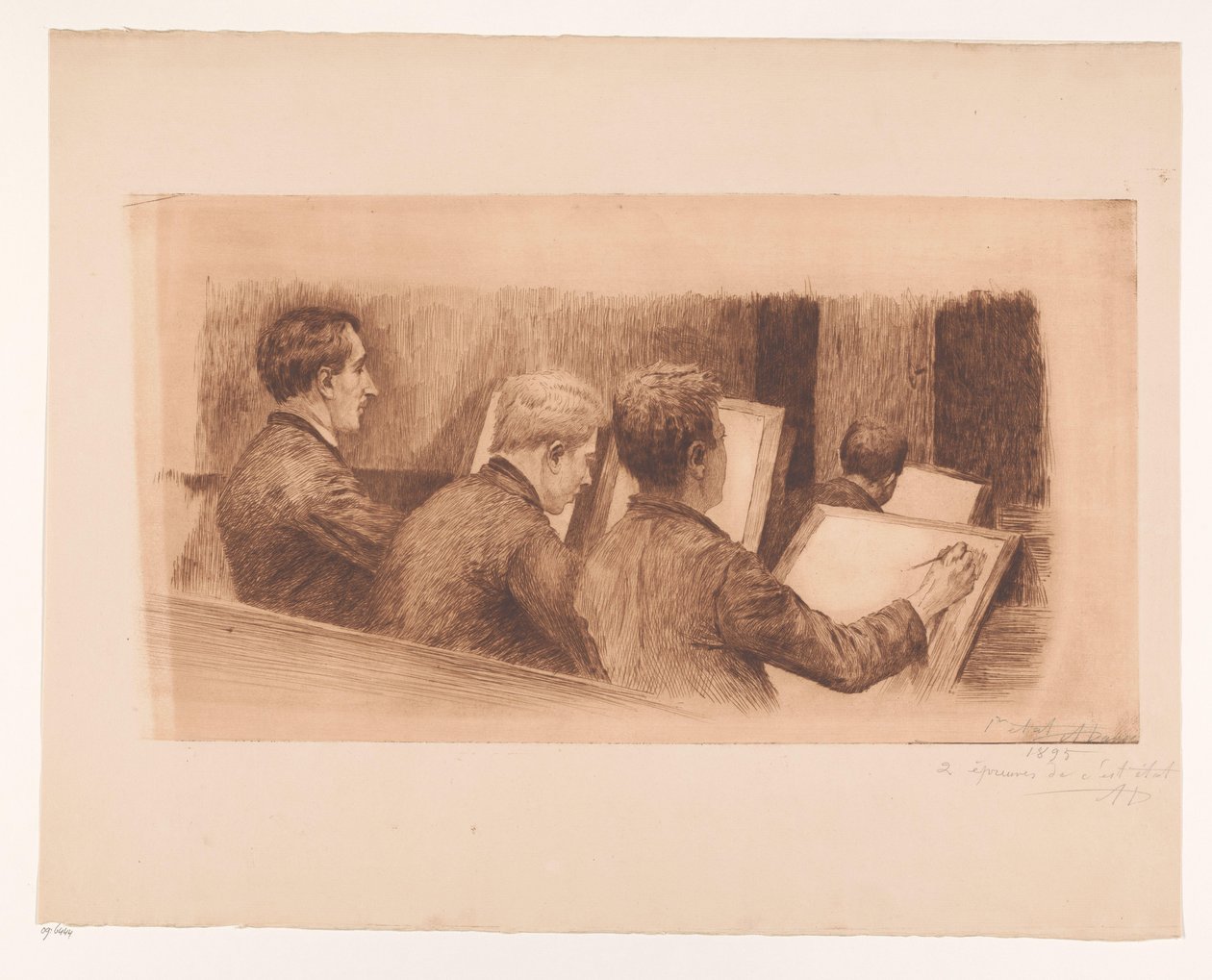 Les in de tekenschool door Auguste Danse (signed by artist)