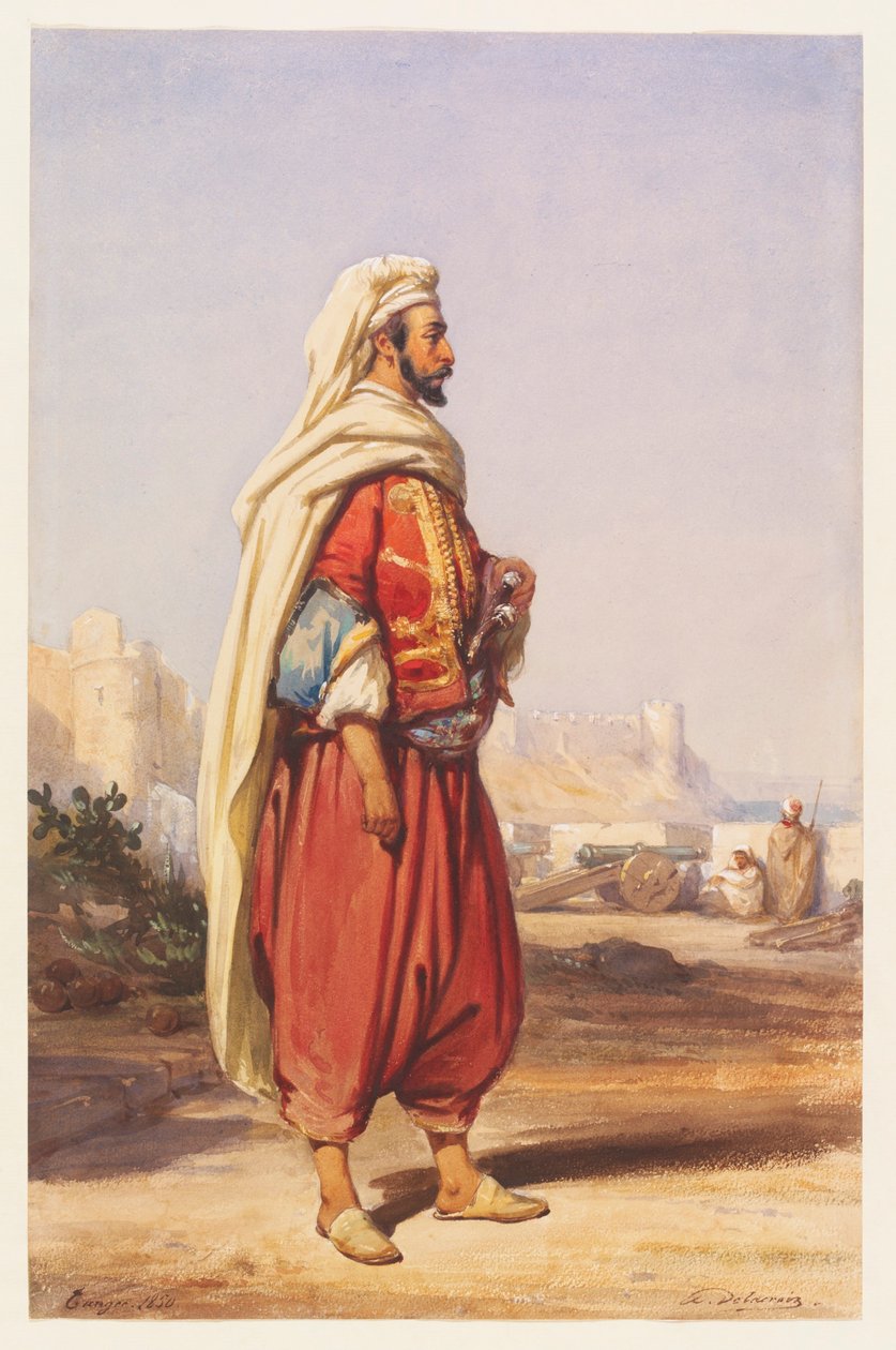 Een Marokkaanse Amir door Auguste Delacroix
