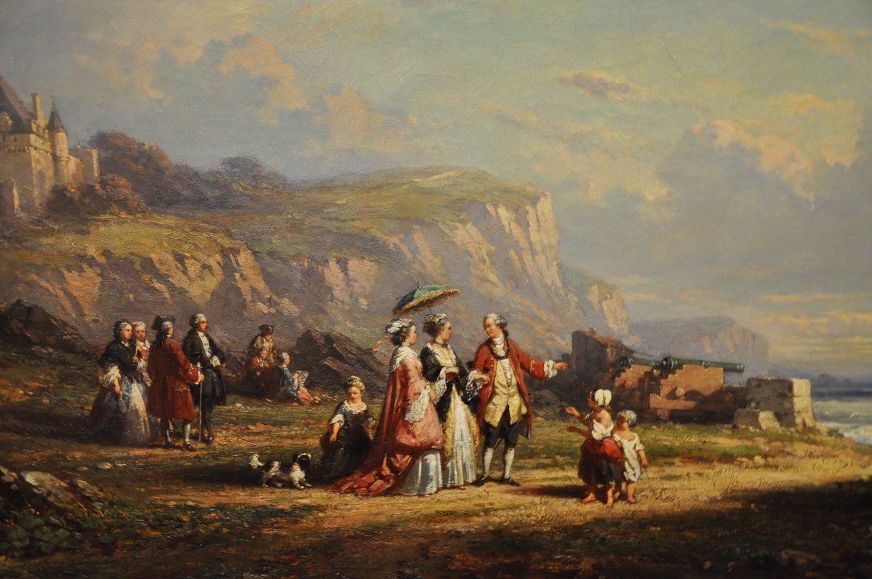 Promenade sur la grève, detail door Auguste Delacroix