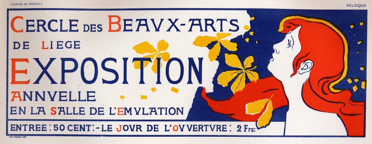 Tentoonstelling van Schone Kunsten in Luik, ca. 1895 (poster) door Auguste Donnay