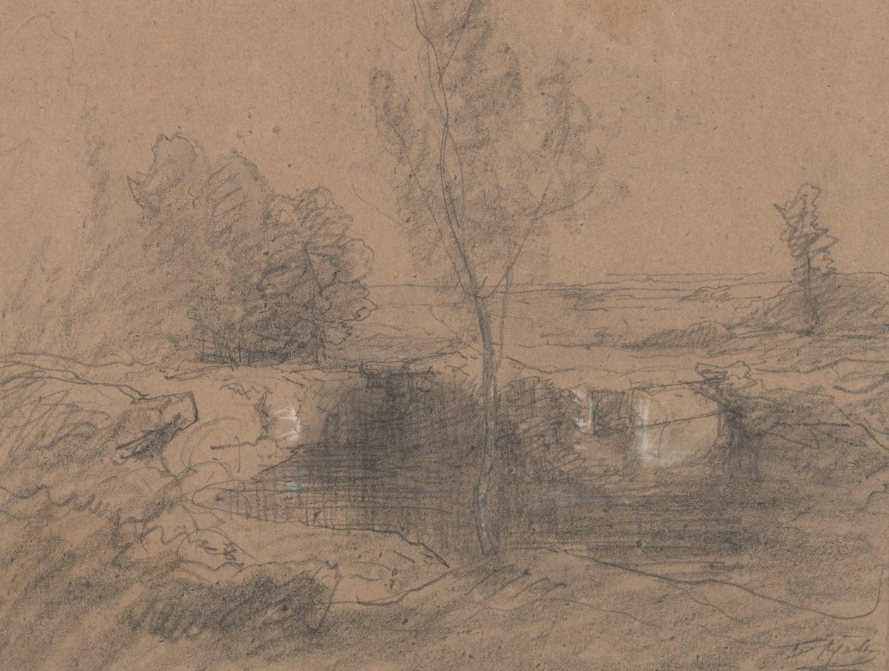 Landschap, ca.1853-65 door Auguste Francois Ravier