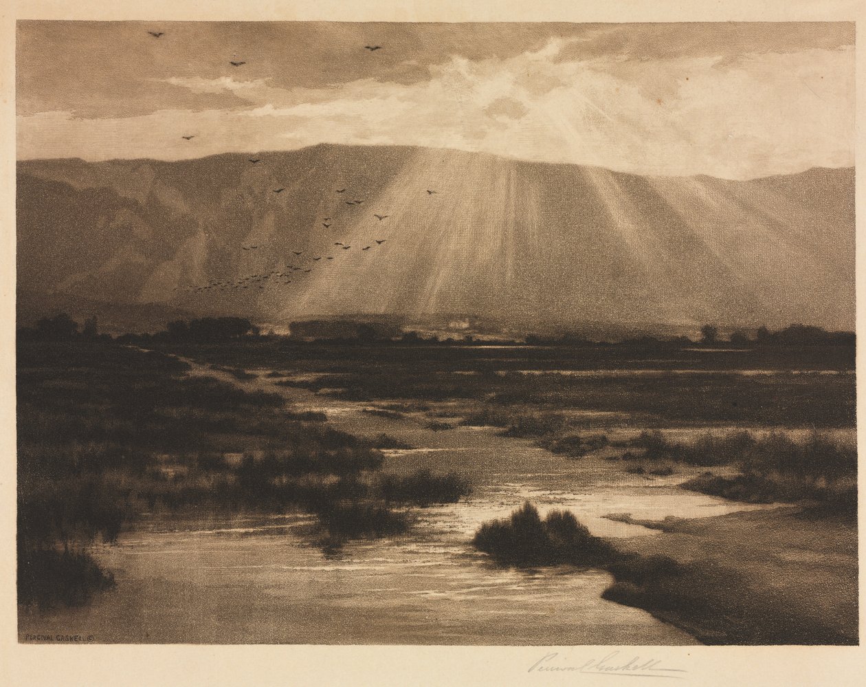 Landschap door Auguste Giraudon