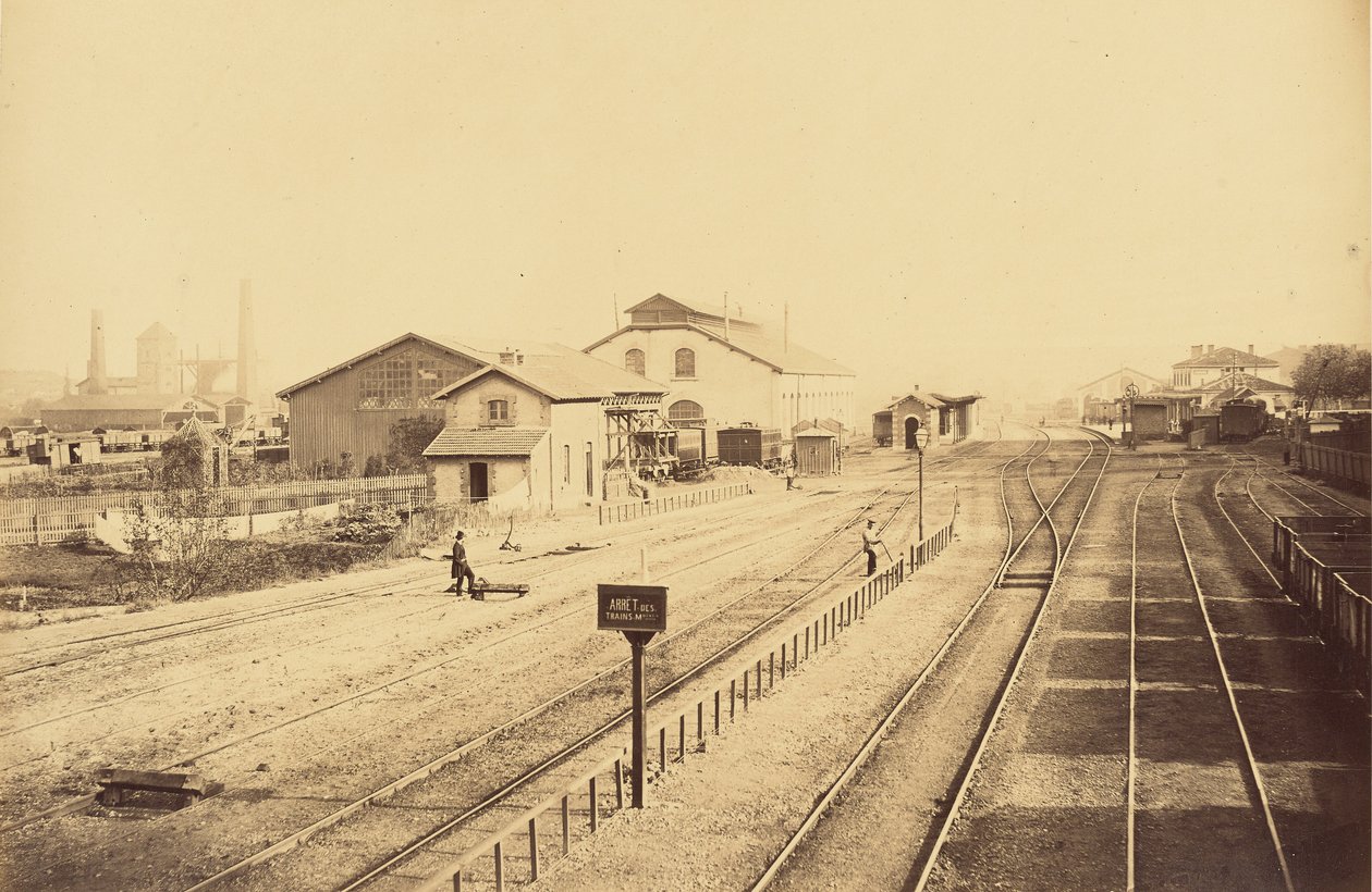 Givors station, algemeen zicht door Auguste Hippolyte Collard