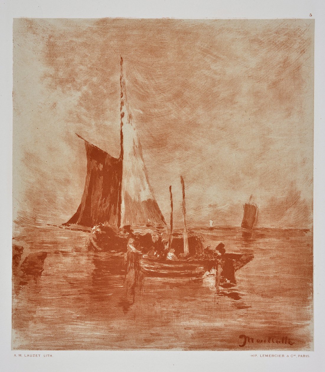 Vissersboten door Auguste Lauzet