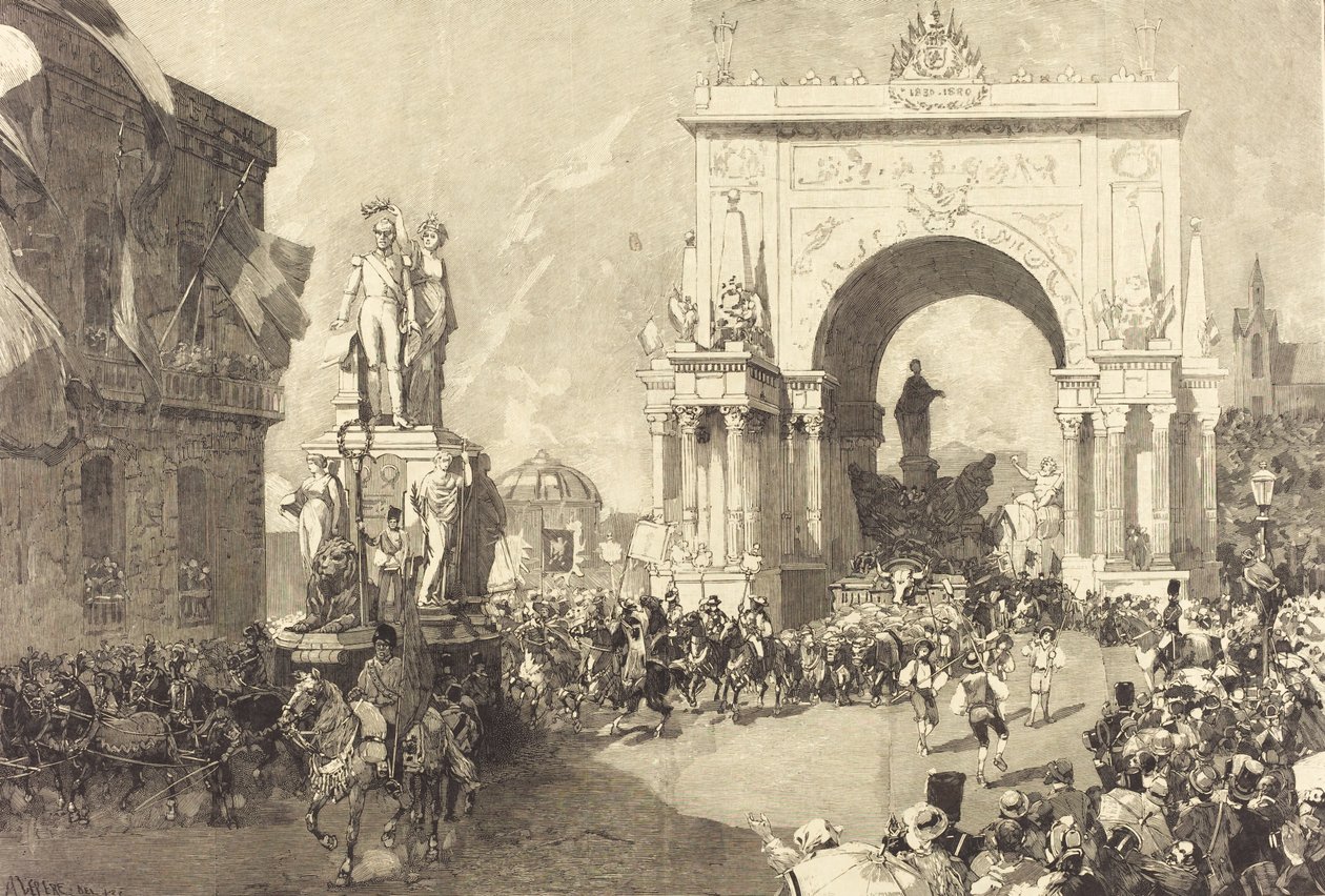 Jubileumfeesten van Brussel, 1883-1890 door Auguste Lepere