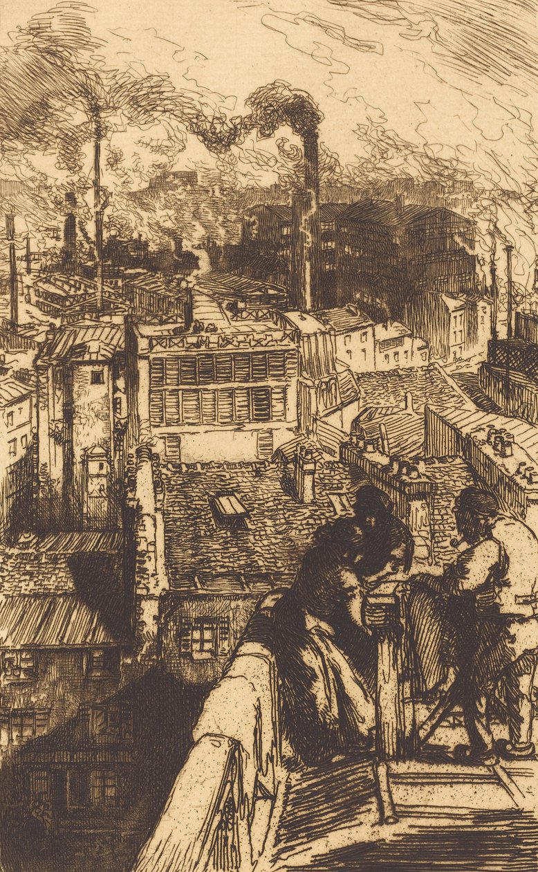 De wijk Gobelins door Auguste Lepere